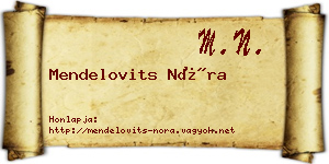 Mendelovits Nóra névjegykártya